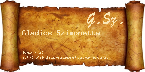 Gladics Szimonetta névjegykártya